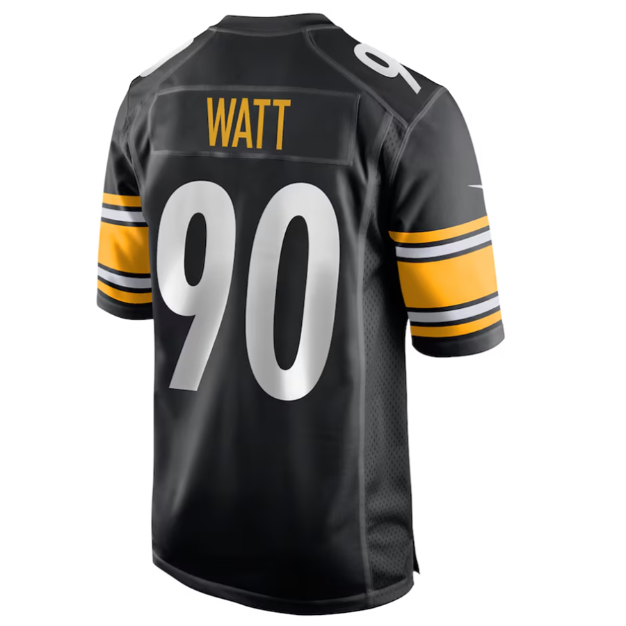 P.Steelers #90 T.J. Watt Player Black Game Fotoball Jerseys football jersey product view 1