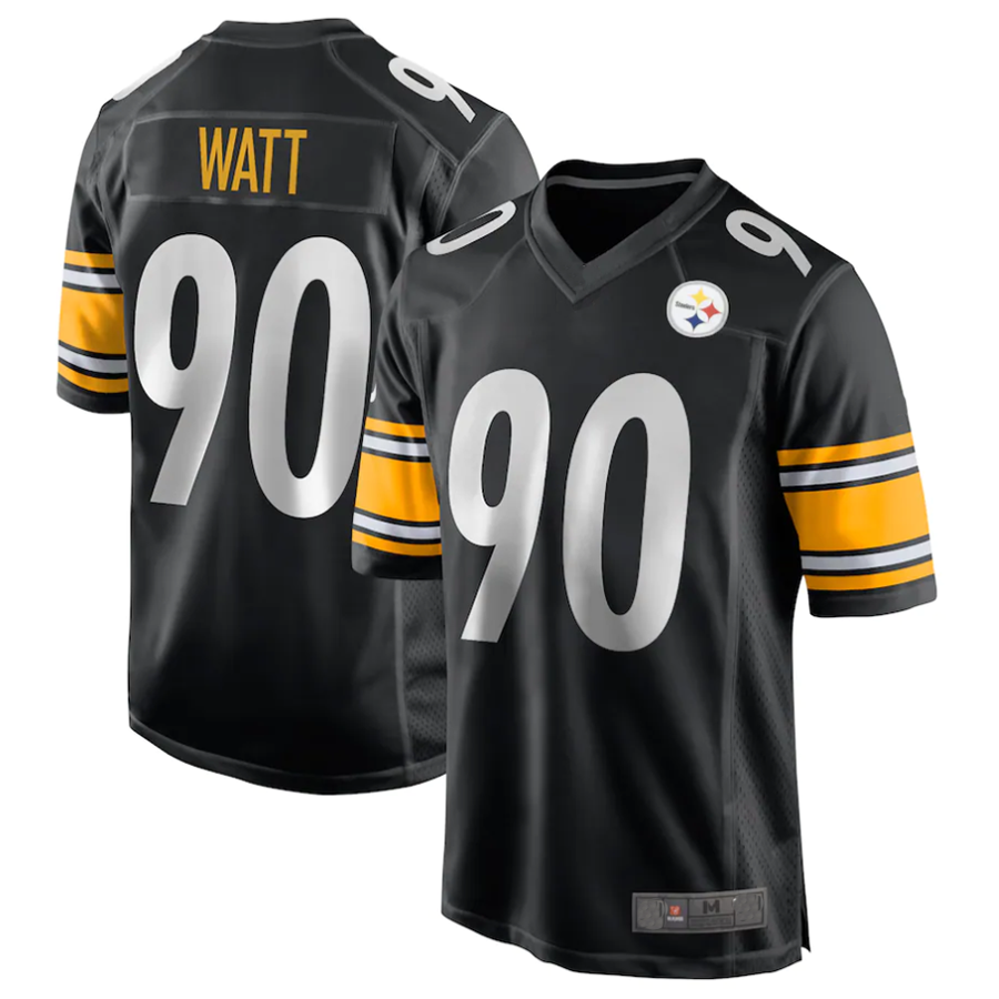 P.Steelers #90 T.J. Watt Player Black Game Fotoball Jerseys football jersey product view 2