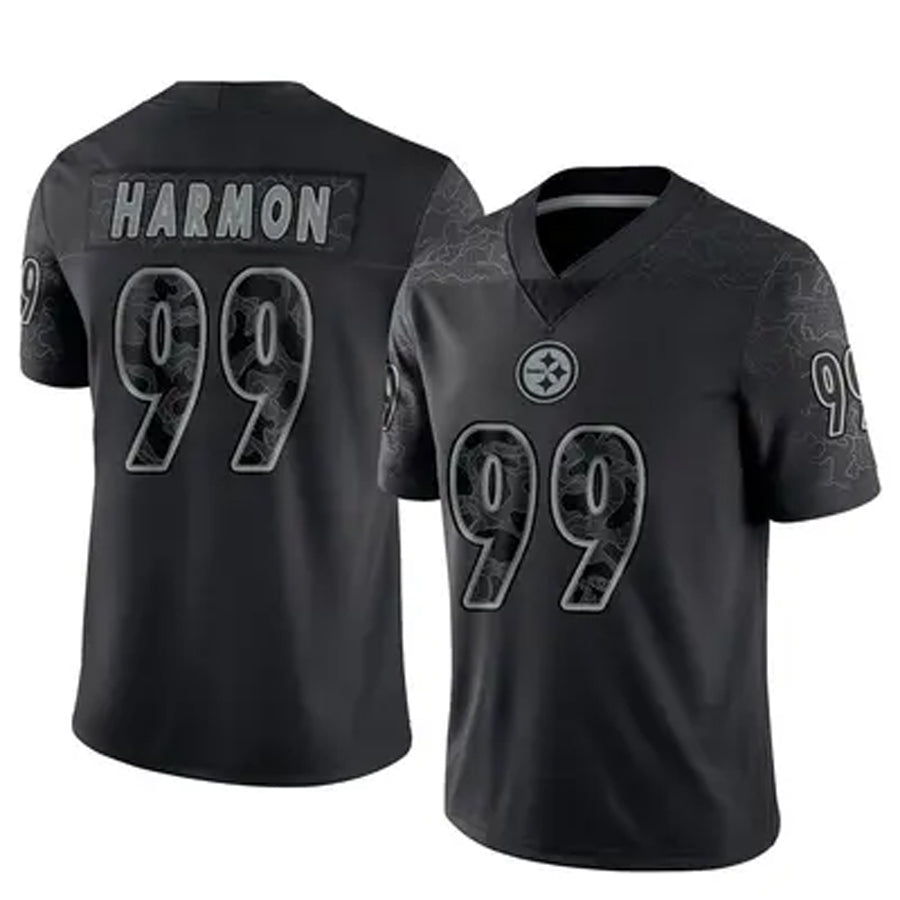 P.Steelers #99 Derrick Harmon Player Black RFLCTV Limited Football Jerseys football jersey product view 1