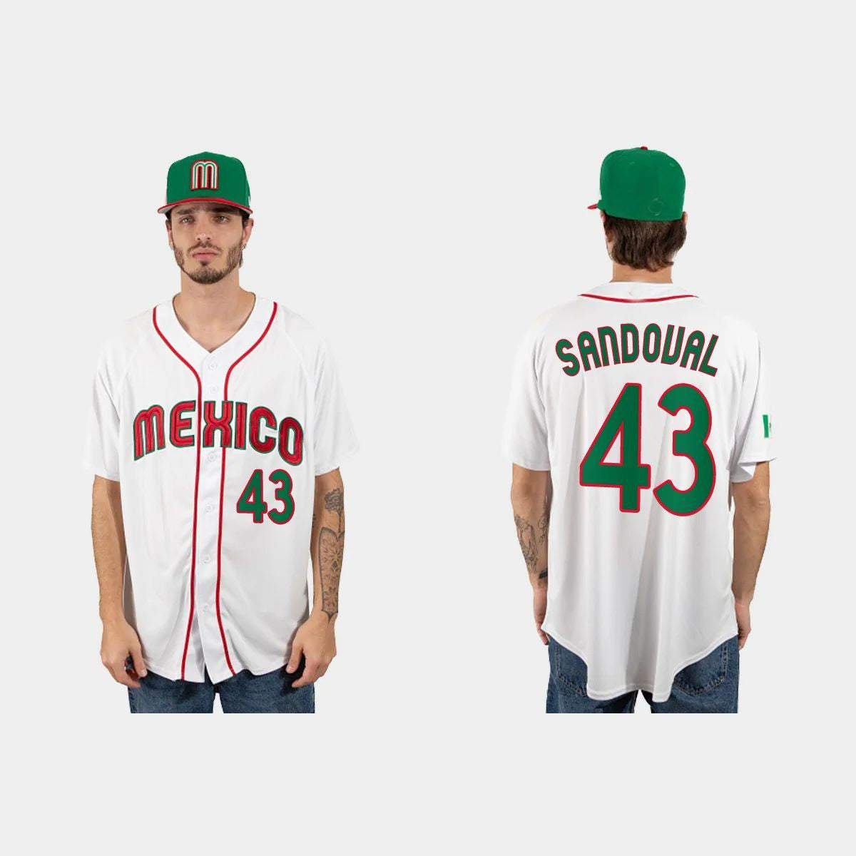 #43 PATRICK SANDOVAL MEXICO BASEBALL 2023 WORLD BASEBALL CLASSIC JERSEY ¨C WHITE Stitches Baseball Jerseys baseball jersey product view 1
