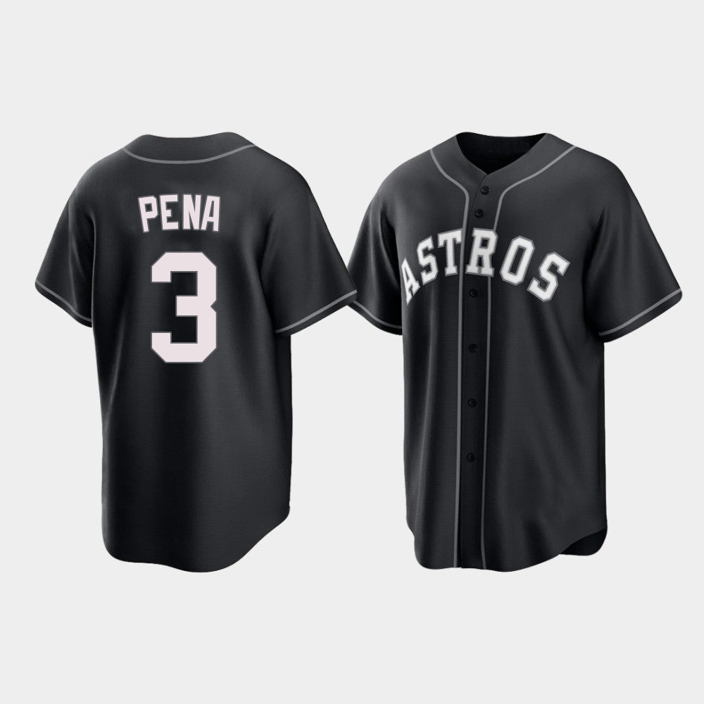 Baseball Houston Astros Jeremy Pena 2021 All Black Fashion Jersey baseball jersey product view 1