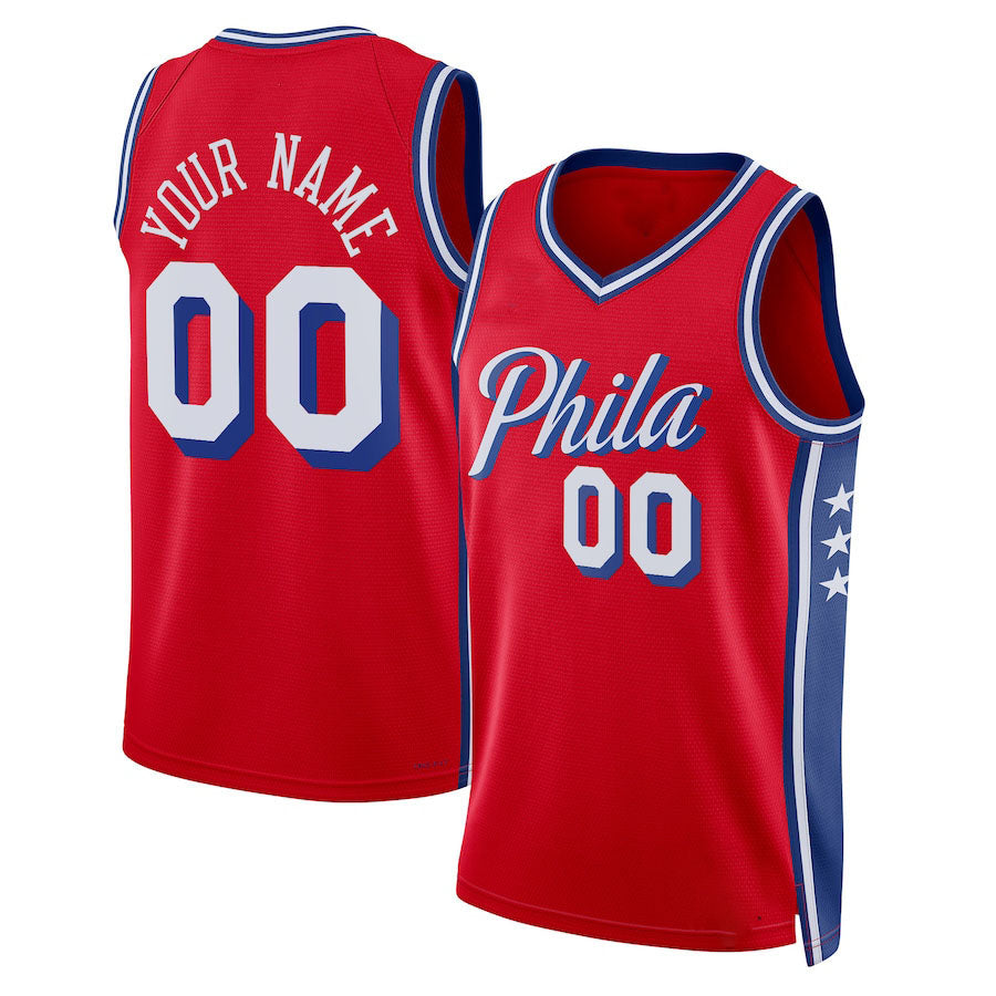 Custom PH.76ers Jordan Brand Unisex 2022-23 Swingman Jersey Statement Edition Red Stitched Basketball Jersey basketball jersey product view 1