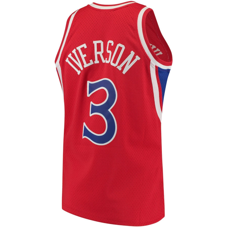 PH.76ers #3 Allen Iverson 1996-97 Hardwood Classics Swingman Jersey - Red Stitched American Basketball Jersey basketball jersey product view 1
