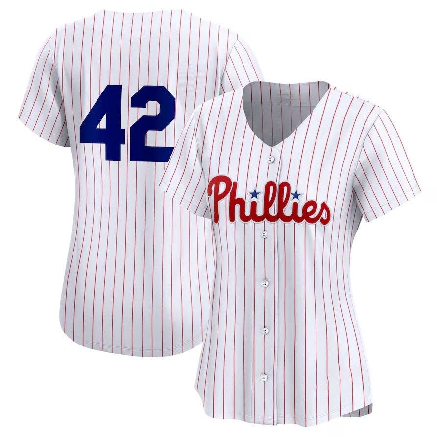 Philadelphia Phillies 2024 #42 Jackie Robinson Day Home Limited Jersey ¨C White Stitches Baseball Jerseys baseball jersey product view 1