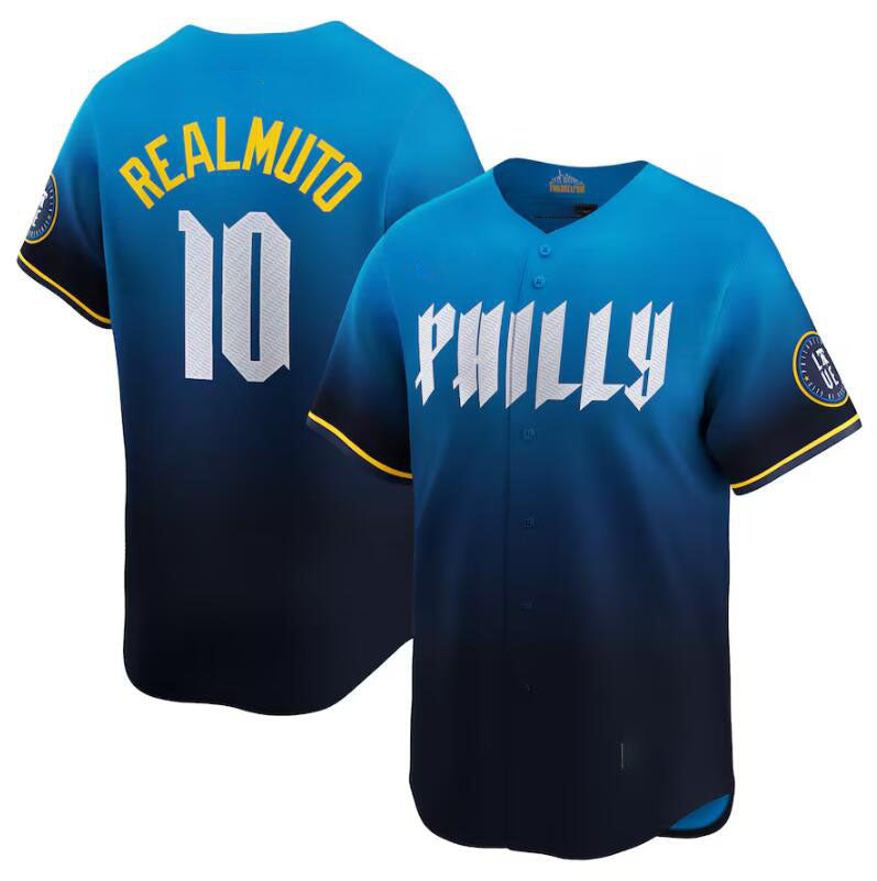 Philadelphia Phillies Active Player Custom Blue 2024 City Connect Limited Stitched Baseball Jersey baseball jersey product view 1