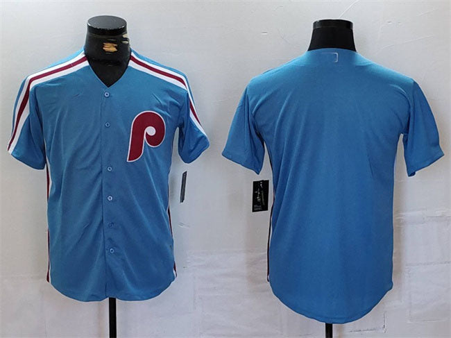 Philadelphia Phillies Blank Blue Cool Base Stitched Baseball Jersey baseball jersey product view 1