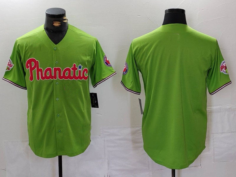 Philadelphia Phillies Blank Green With Patch Stitched Cool Base Baseball Jersey baseball jersey product view 1