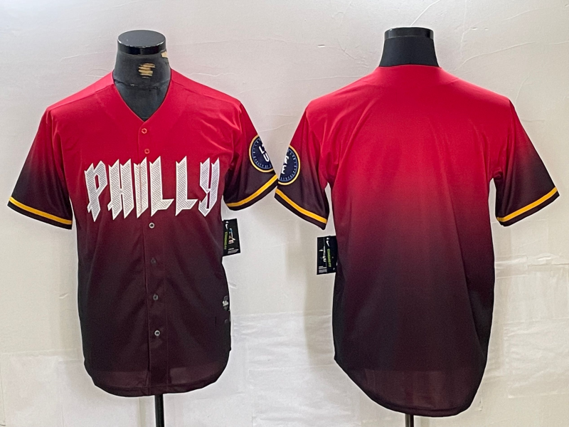 Philadelphia Phillies Blank Red Black 2024 City Connect Limited Stitched Baseball Jerseys baseball jersey product view 1