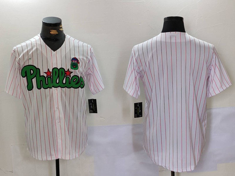 Philadelphia Phillies Blank White Green Cool Base Stitched Baseball Jerseys baseball jersey product view 1