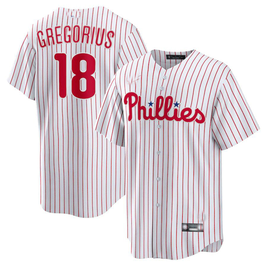 Philadelphia Phillies #18 Didi Gregorius White Home Replica Player Name Jersey Baseball Jerseys baseball jersey product view 1