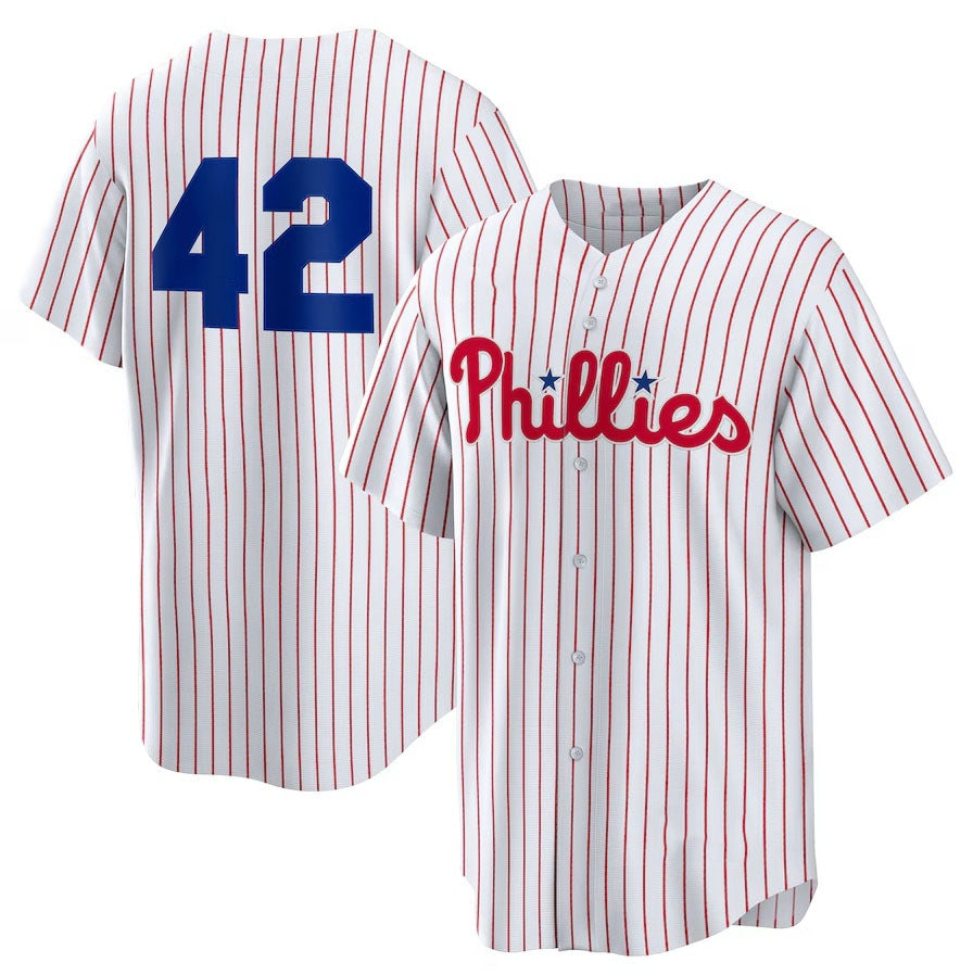 Philadelphia Phillies Home 2025 Jackie Robinson Day Replica Jersey - White Stitched Baseball Jersey baseball jersey product view 1