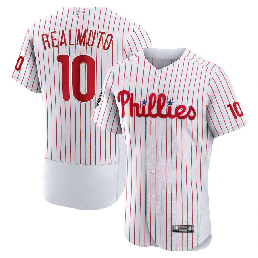 Philadelphia Phillies #10 J.T. Realmuto White 2022 World Series Home Authentic Player Jersey Baseball Jerseys baseball jersey product view 1