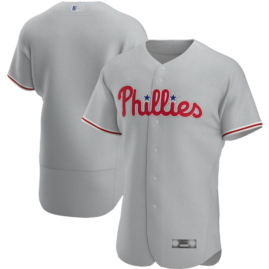 Philadelphia Phillies Gray Road Authentic Team Jersey Baseball Jerseys baseball jersey product view 1