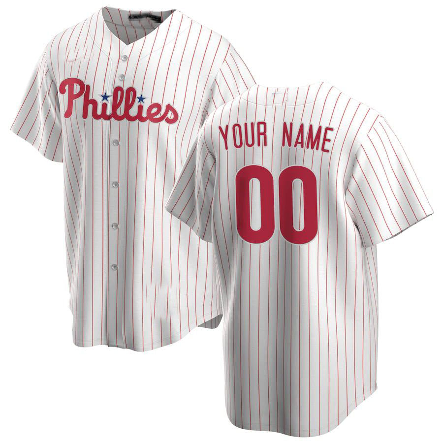 Custom Philadelphia Phillies Home Replica Jersey - White Baseball Jerseys baseball jersey product view 1