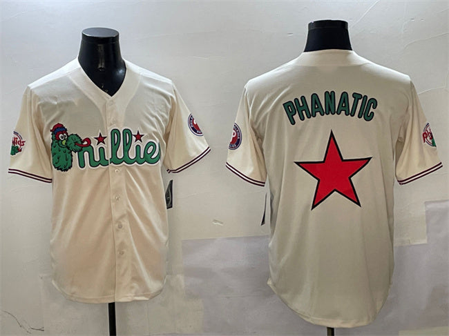 Philadelphia Phillies Phanatic Cream Limited Stitched Baseball Jersey baseball jersey product view 1