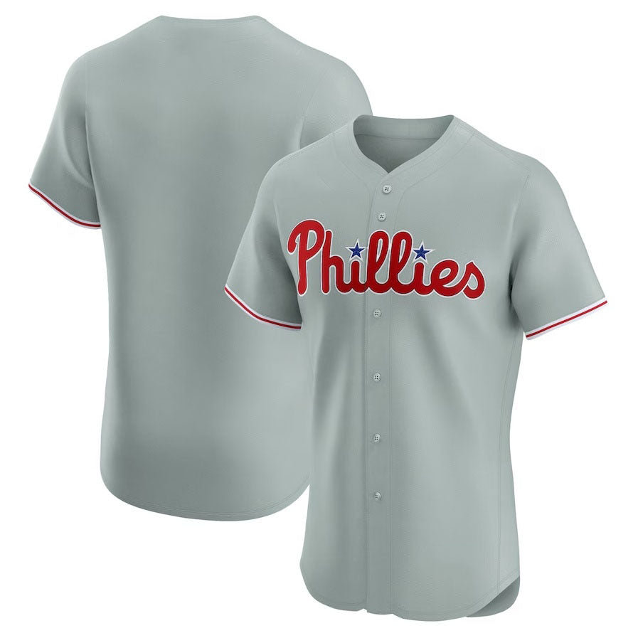 Philadelphia Phillies Road Elite Jersey - Gray Stitched Baseball Jersey baseball jersey product view 1