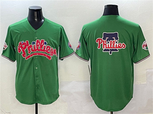 Philadelphia Phillies Team Big Logo Green Phanatic Limited Stitched Baseball Jersey baseball jersey product view 1