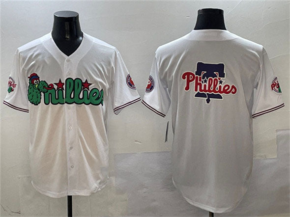 Philadelphia Phillies Team Big Logo White Phanatic Limited Stitched Baseball Jersey baseball jersey product view 1