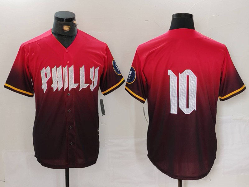 Philadelphia Phillies #10 JT Realmuto Red 2024 City Connect Limited Stitched Baseball Jersey baseball jersey product view 1
