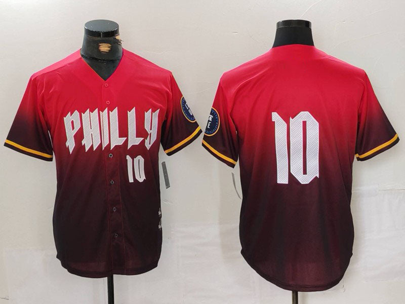 Philadelphia Phillies #10 JT Realmuto Red 2024 City Connect Limited Stitched Baseball Jersey baseball jersey product view 1