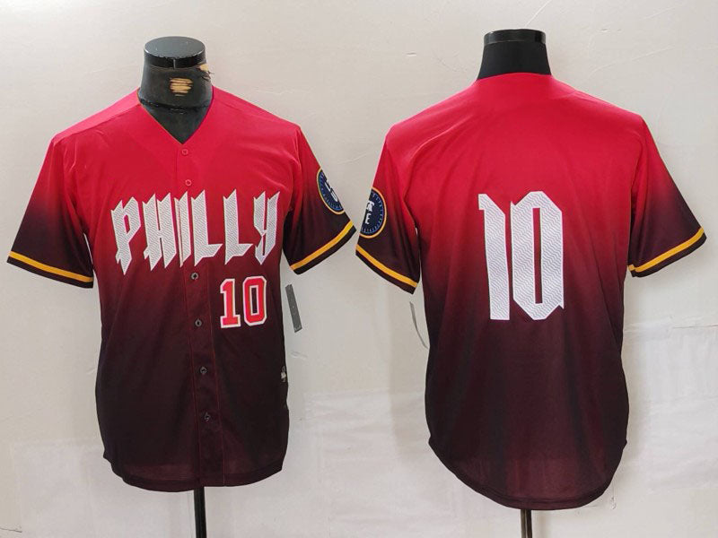 Philadelphia Phillies #10 JT Realmuto Red 2024 City Connect Limited Stitched Baseball Jersey baseball jersey product view 1