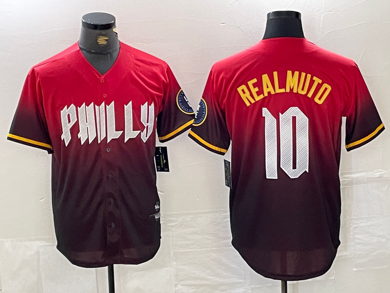 Philadelphia Phillies #10 JT Realmuto Red 2024 City Cool Base Baseball Jersey baseball jersey product view 1