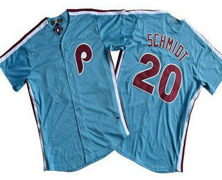 Philadelphia Phillies #20 Mike Schmidt Light Blue Cool Base Baseball Jerseys baseball jersey product view 1