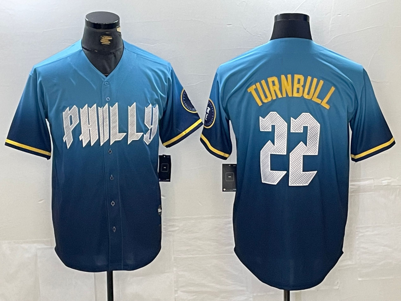 Philadelphia Phillies #22 Spencer Turnbull Blue 2024 City Cool Base Baseball Jersey baseball jersey product view 1