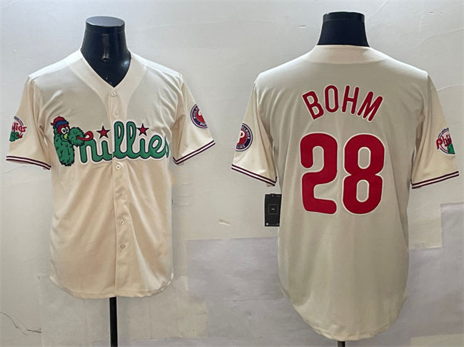 Philadelphia Phillies #28 Alec Bohm Cream Phanatic Limited Stitched Baseball Jerseys baseball jersey product view 1