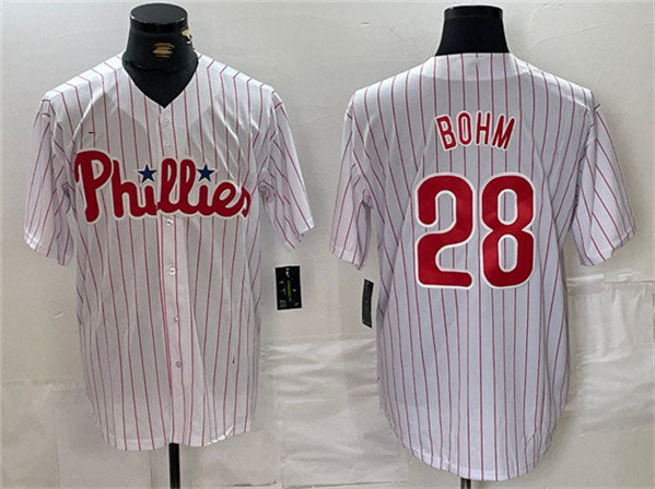 Philadelphia Phillies #28 Alec Bohm White Cool Base Stitched Baseball Jerseys baseball jersey product view 1