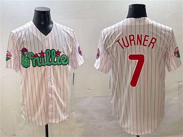 Philadelphia Phillies #7 Trea Turner White Phanatic Cool Base Stitched Baseball Jersey baseball jersey product view 1