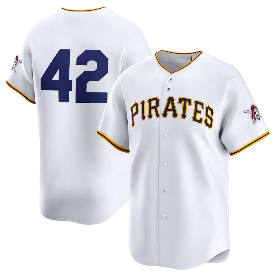 Pittsburgh Pirates 2024 #42 Jackie Robinson Day Home Limited Jersey ¨C White Stitches Baseball Jerseys baseball jersey product view 1