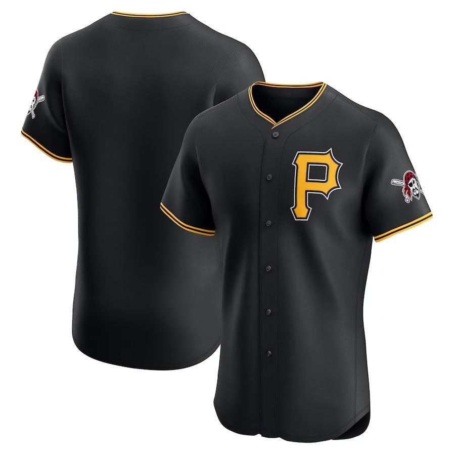 Pittsburgh Pirates Alternate Vapor Premier Elite Patch Jersey - Black Stitched Baseball Jersey baseball jersey product view 1