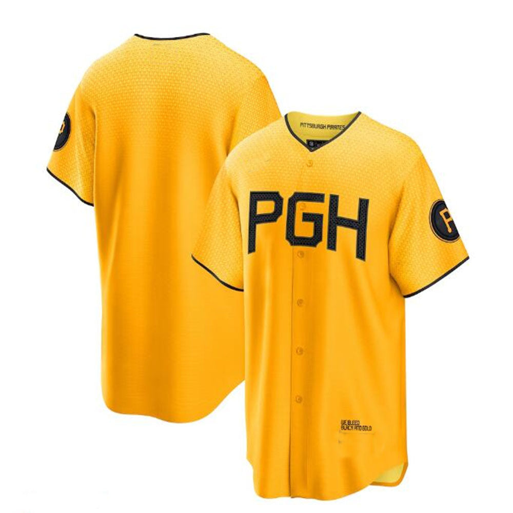 Pittsburgh Pirates 2023 City Connect Replica Jersey - Gold Baseball Jerseys baseball jersey product view 1