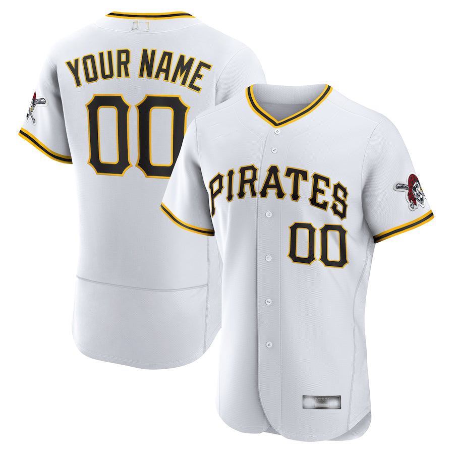 Custom Pittsburgh Pirates White Home Authentic Custom Jersey Baseball Jerseys baseball jersey product view 1