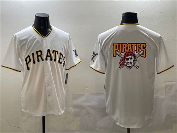 Pittsburgh Pirates Team Big Logo White Home Limited Stitched Baseball Jersey baseball jersey product view 1