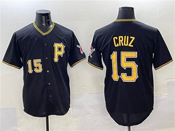 Pittsburgh Pirates #15 Oneil Cruz Black 2025 Limited Stitched Baseball Jersey baseball jersey product view 1