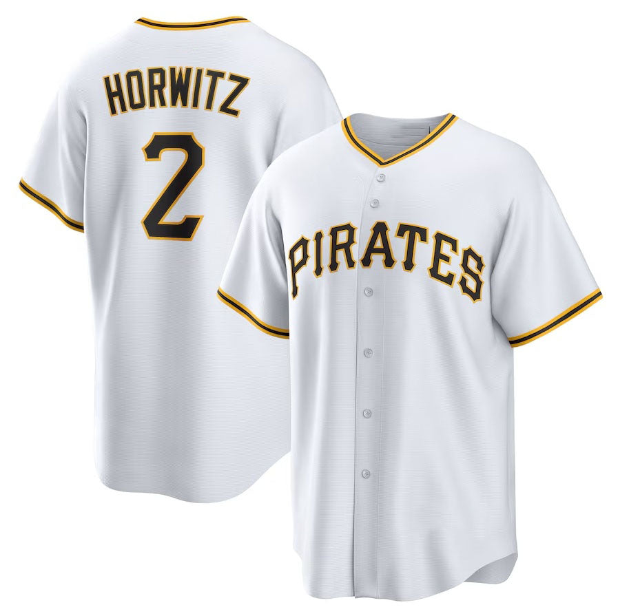 Pittsburgh Pirates #2 Spencer Horwitz Home Replica Jersey - White Stitched Baseball Jersey baseball jersey product view 1