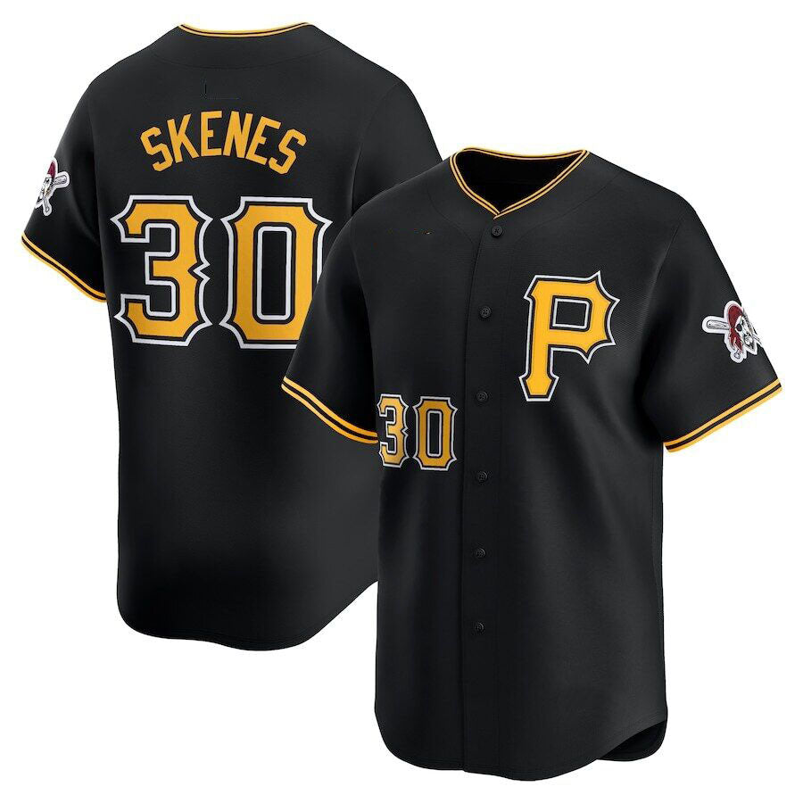 Pittsburgh Pirates #30 Paul Skenes Black Alt Limited Baseball Jersey baseball jersey product view 1