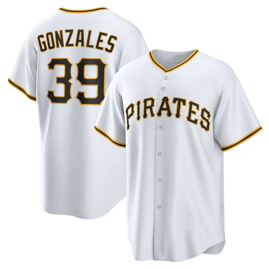 Pittsburgh Pirates #39 Nick Gonzales Home Replica Jersey - White Stitched Baseball Jersey baseball jersey product view 1