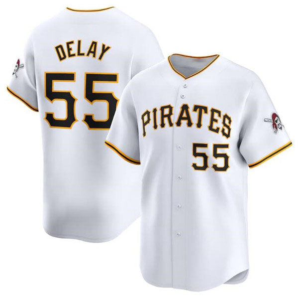 Pittsburgh Pirates #55 Jason Delay White Home Limited Baseball Stitched Jersey baseball jersey product view 1