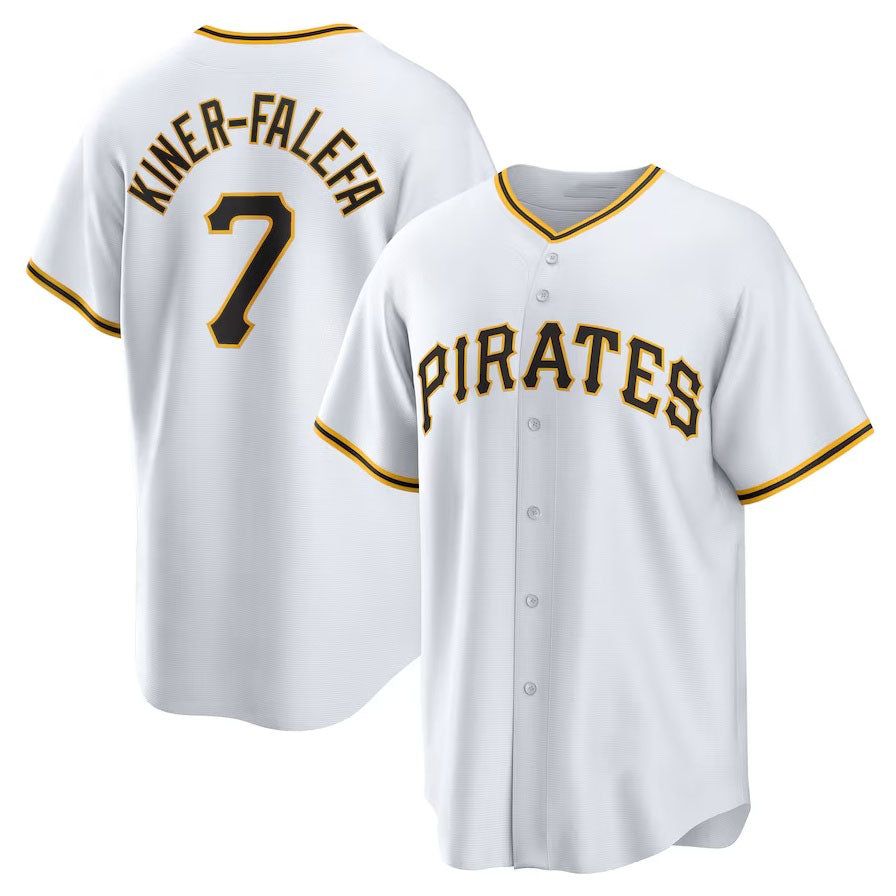 Pittsburgh Pirates #7 Isiah Kiner-Falefa Home Replica Jersey - White Stitched Baseball Jersey baseball jersey product view 1