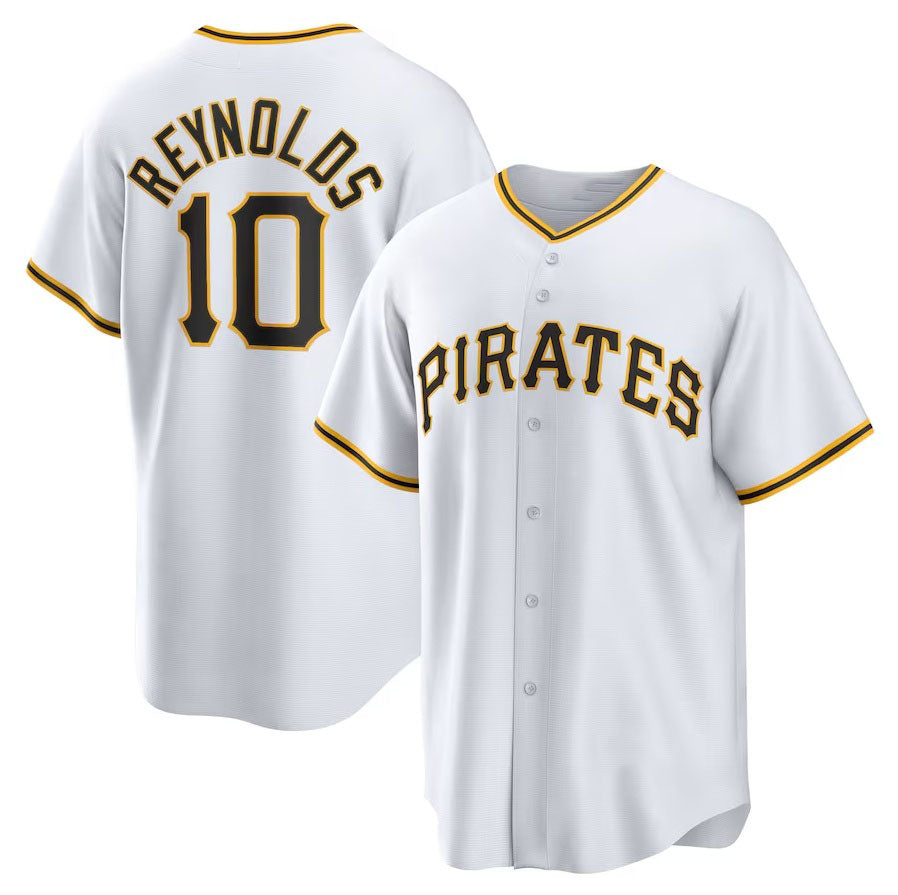 Pittsburgh Pirates #10 Bryan Reynolds Replica Player Jersey - White Stitched Baseball Jersey baseball jersey product view 1