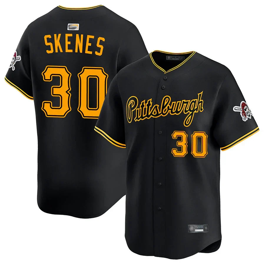 Paul Skenes Pittsburgh Pirates Jersey - Black baseball jersey product view 1