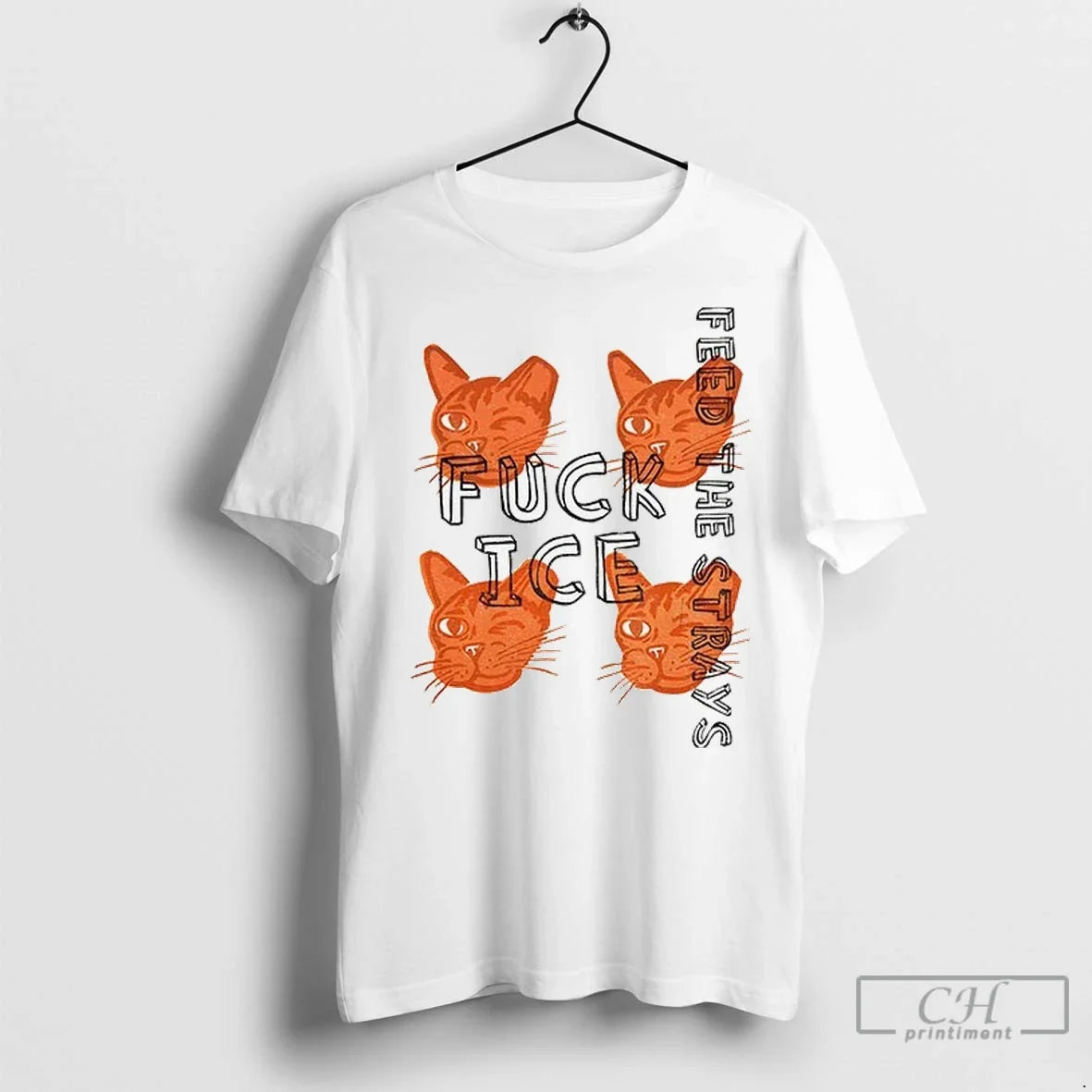 Premium Fuck Ice Orange Cats Feed The Strays - Adult & Kids T-Shirts, Sweatshirts & Hoodies apparel design preview 1