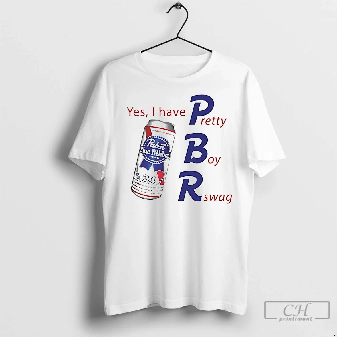 Premium Pabst Blue Ribbon Lager Yes I Have Pretty Boy - Adult & Kids T-Shirts, Sweatshirts & Hoodies apparel design preview 1