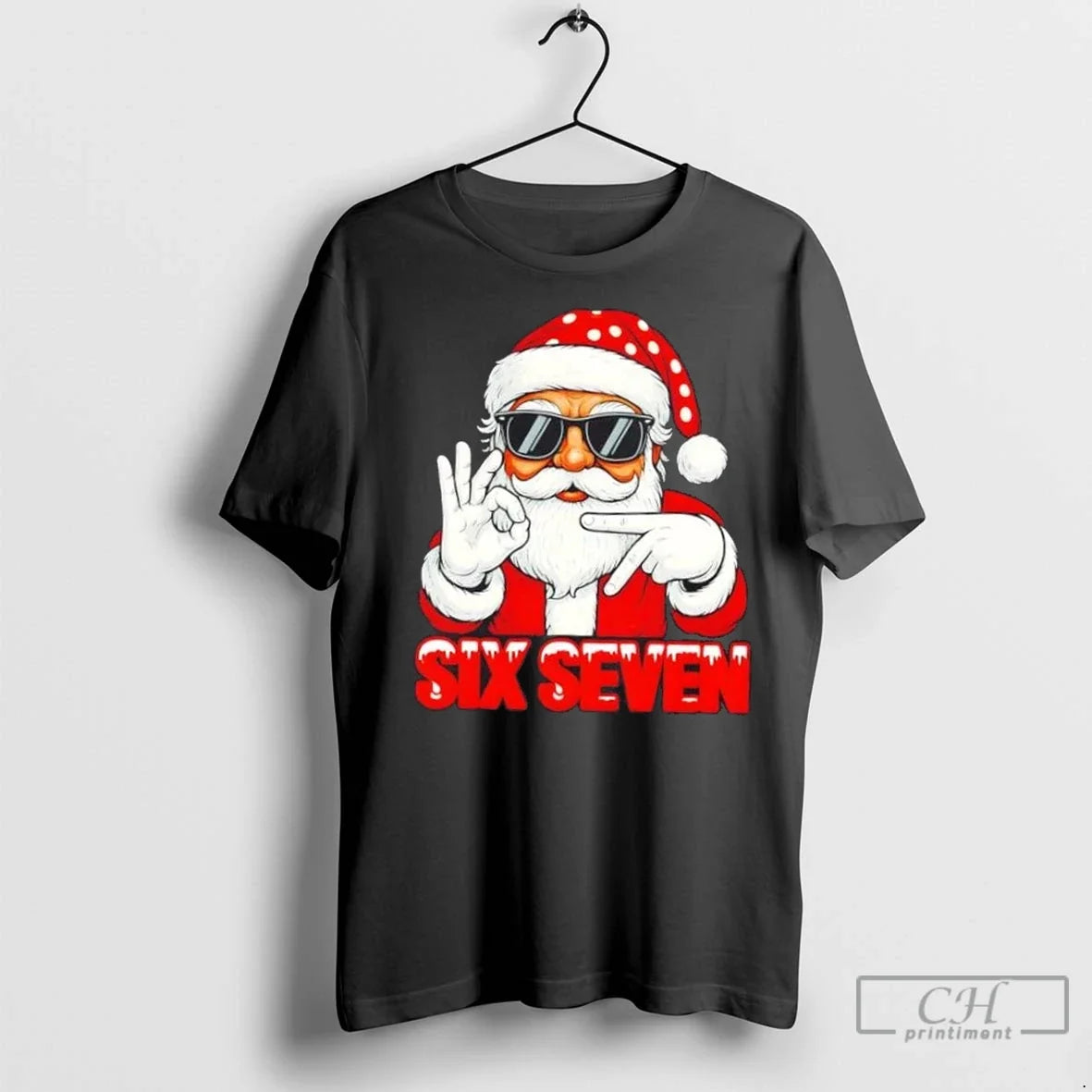 Premium Six Seven Meme Christmas Cool Santa Saying 6 - Adult & Kids T-Shirts, Sweatshirts & Hoodies apparel design preview 1