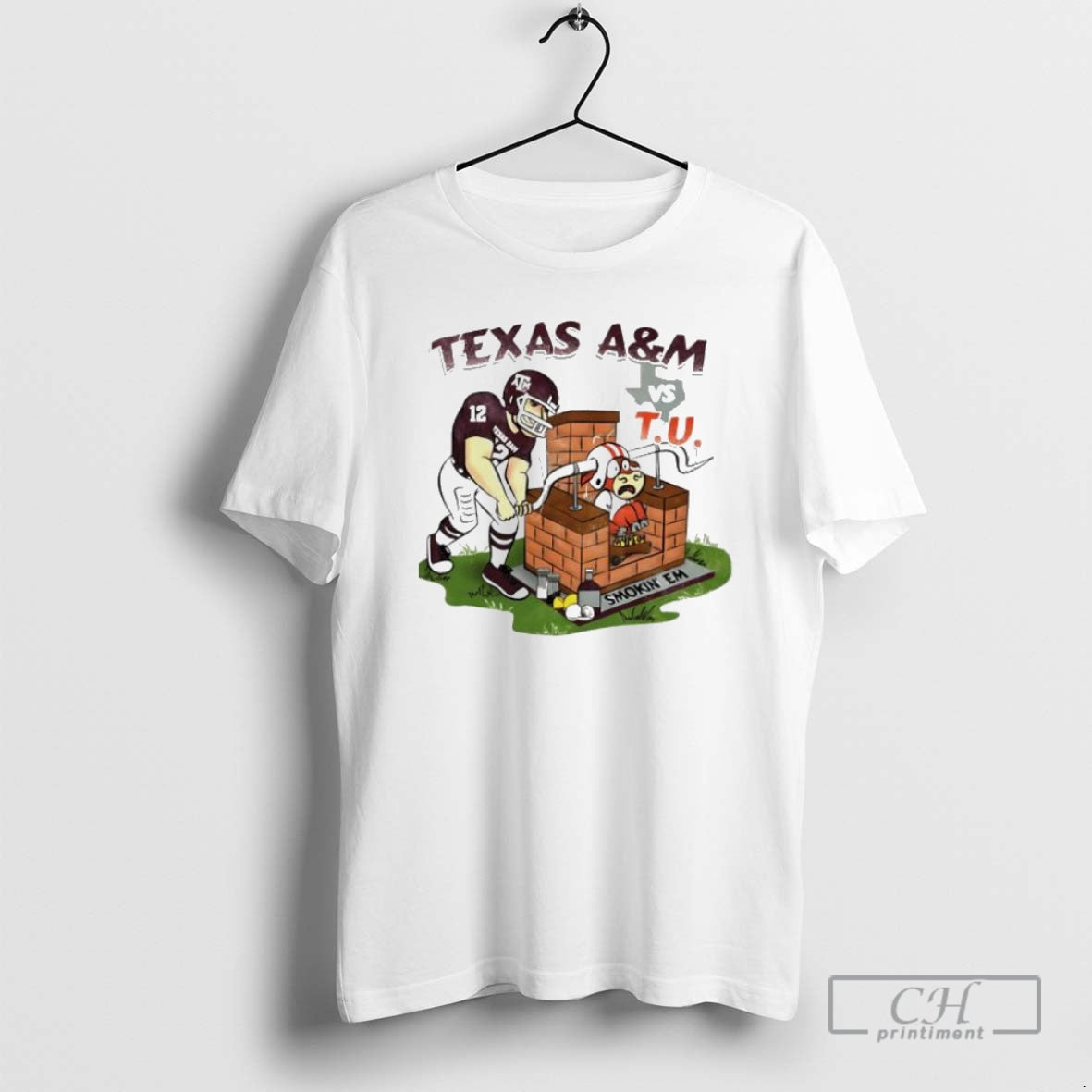 Premium Texas Am Vs Tu Smokin Em Sweater - Adult & Kids T-Shirts, Sweatshirts & Hoodies apparel design preview 1
