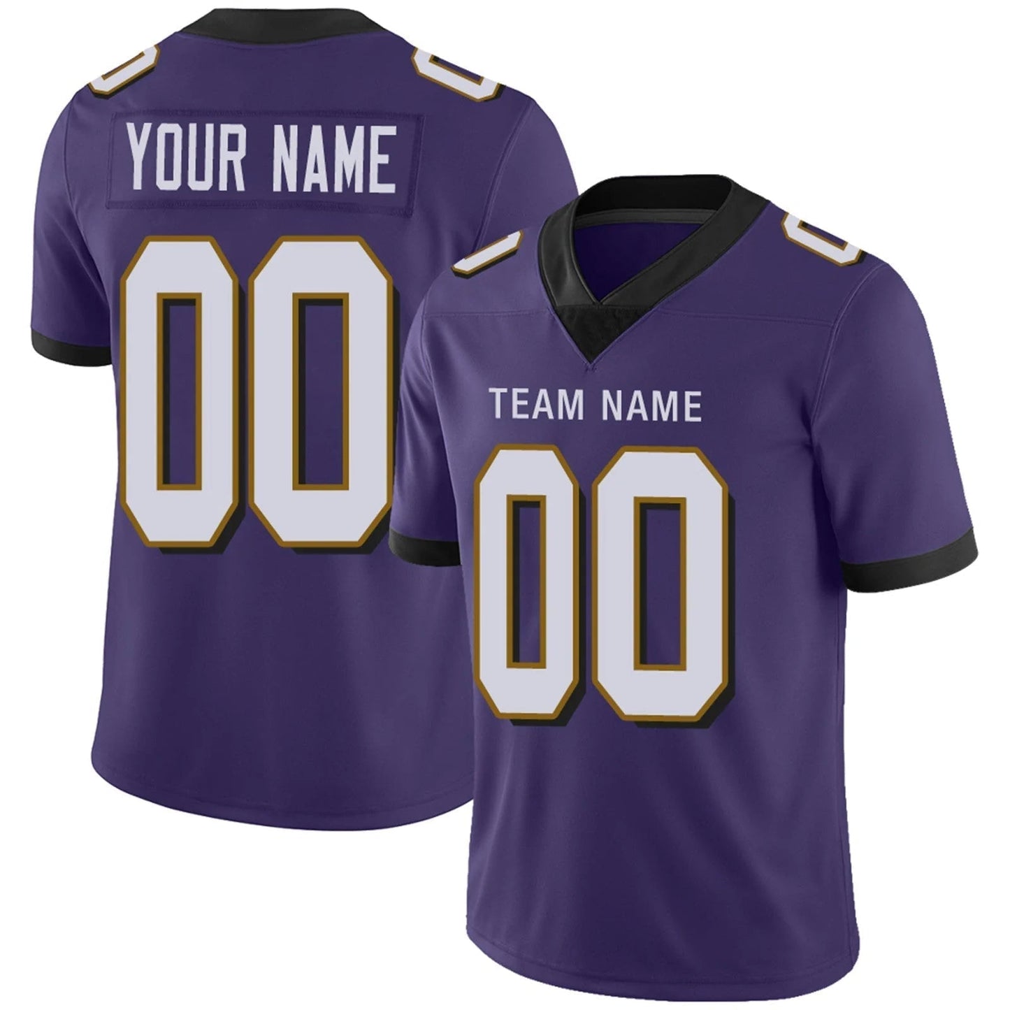 Custom B.Ravens Purple Personalized Design Game Football Jerseys football jersey product view 1