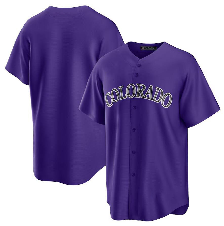 Colorado Rockies Purple Alternate Replica Team Baseball Jersey baseball jersey product view 1